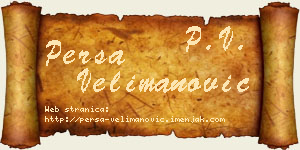 Persa Velimanović vizit kartica